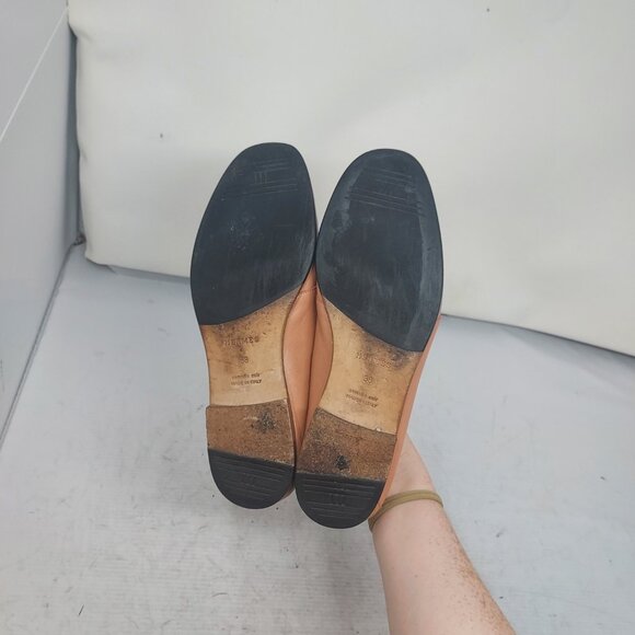 Hermes Rose Bubinga Blush Ancora Leather Loafer - Picture 2 of 12